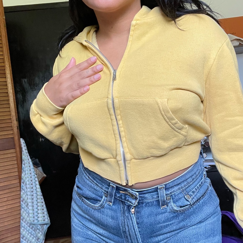 brandy melville cropped crystal hoodie